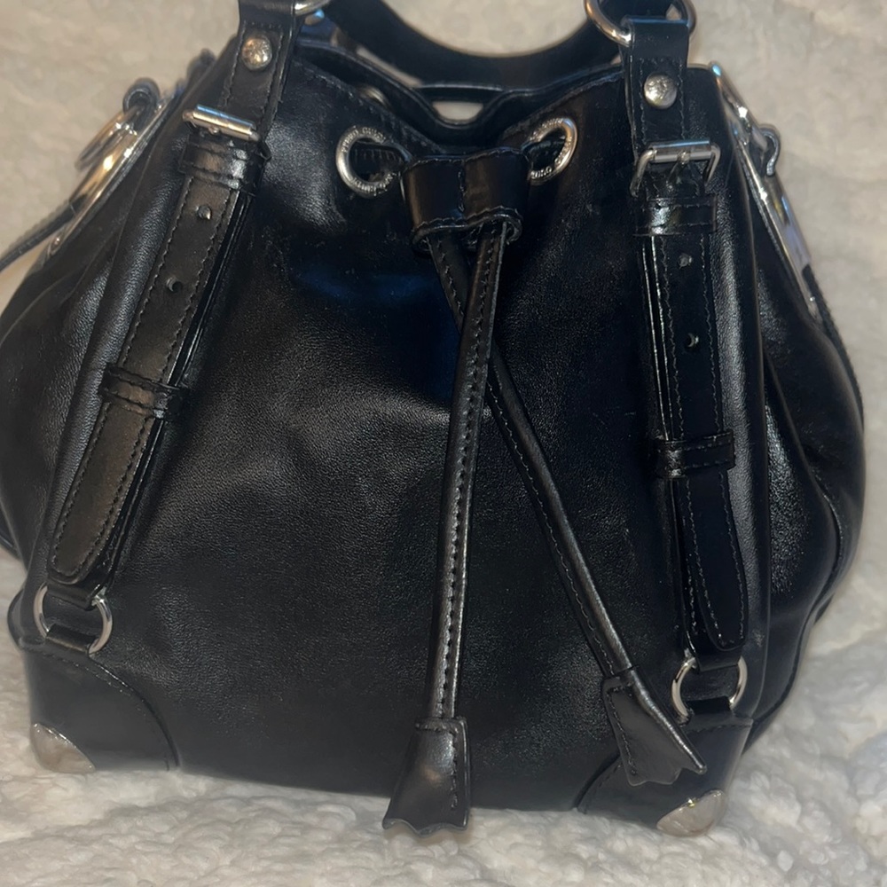 All leather black Piero Guidi bucket bag